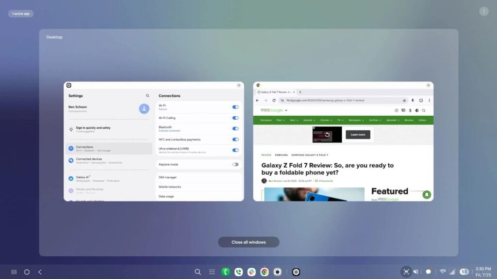 Samsung DeX se renueva Menú de Tareas One UI 8