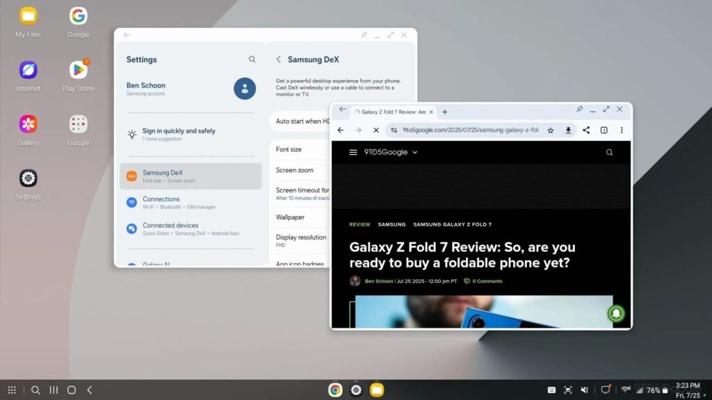 Samsung DeX se renueva Ventanas Flotanmtes de One UI 7